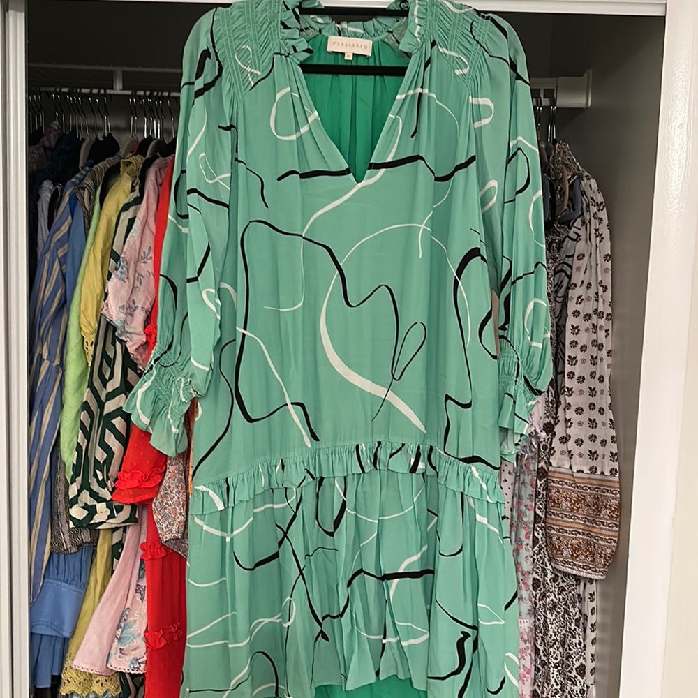 Printed green dress